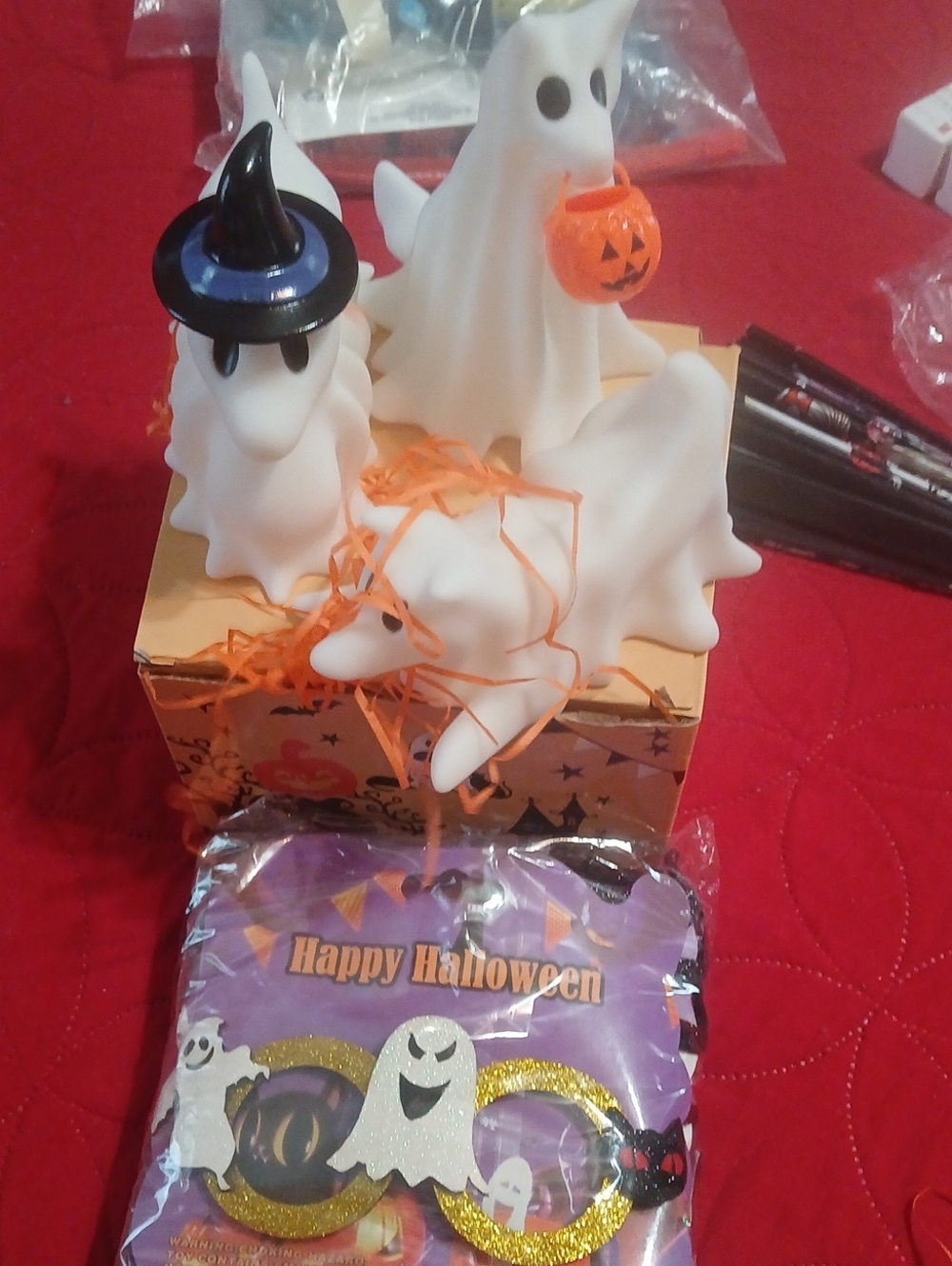 Halloween White Ghost Figurine Party Decor - White